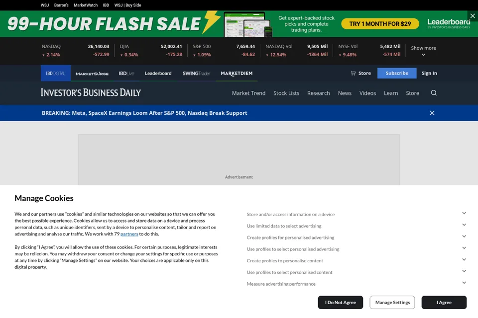 Aperçu de la landing page