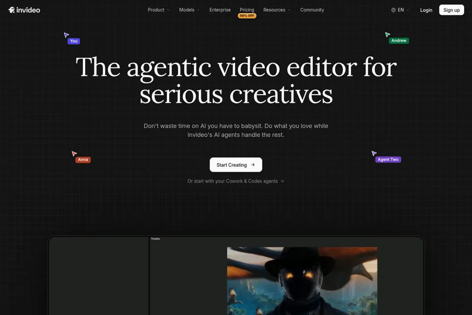 Aperçu de la landing page