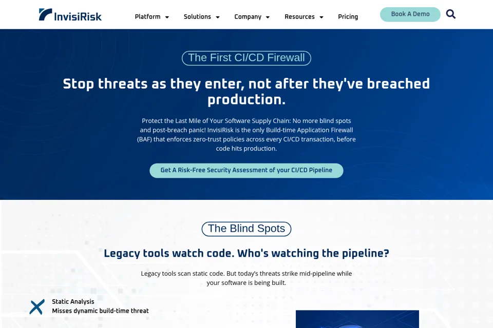 Aperçu de la landing page