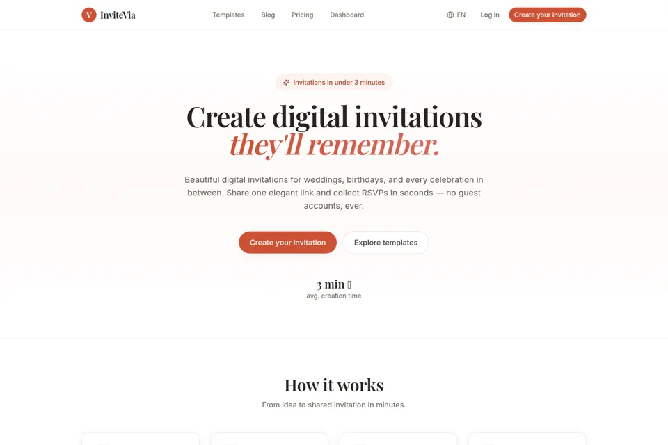 Aperçu de la landing page