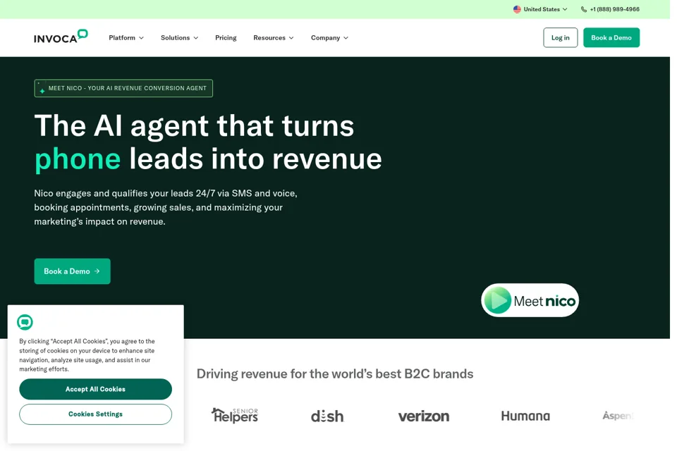 Aperçu de la landing page