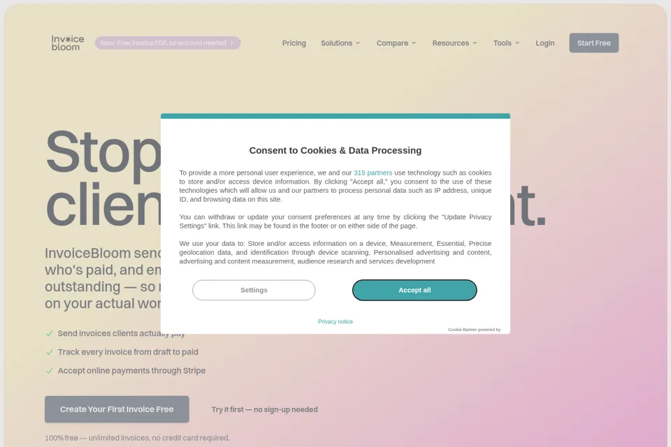 Landing page preview