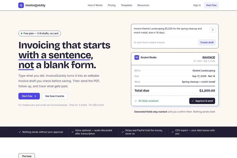 Landing page preview