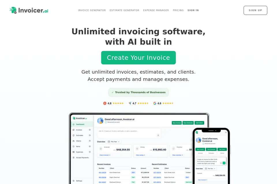 Landing page preview