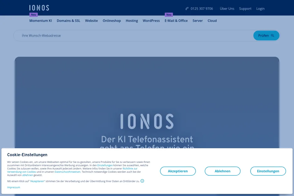 Aperçu de la landing page