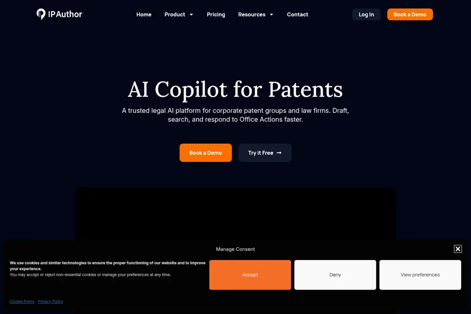 Aperçu de la landing page