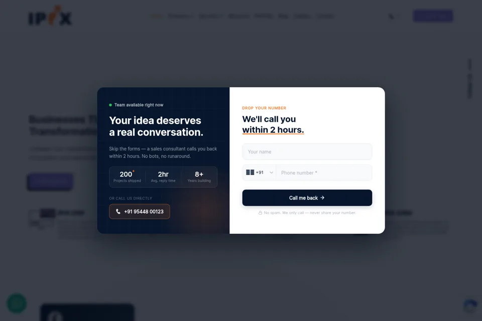 Landing page preview