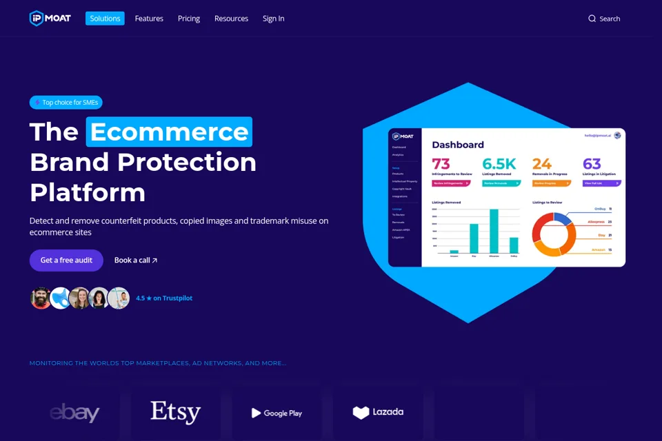 Aperçu de la landing page