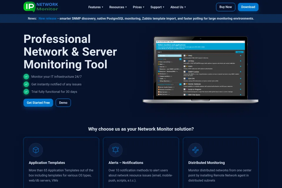 Aperçu de la landing page