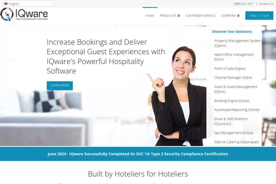 Aperçu de la landing page