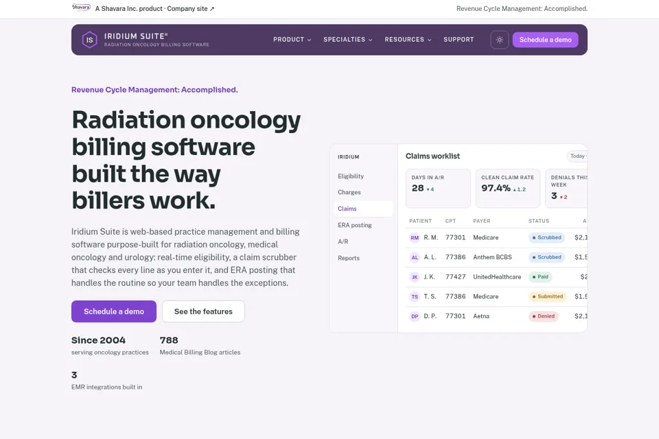 Aperçu de la landing page