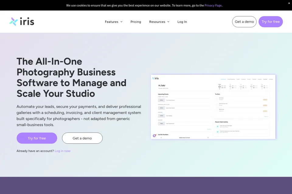 Aperçu de la landing page