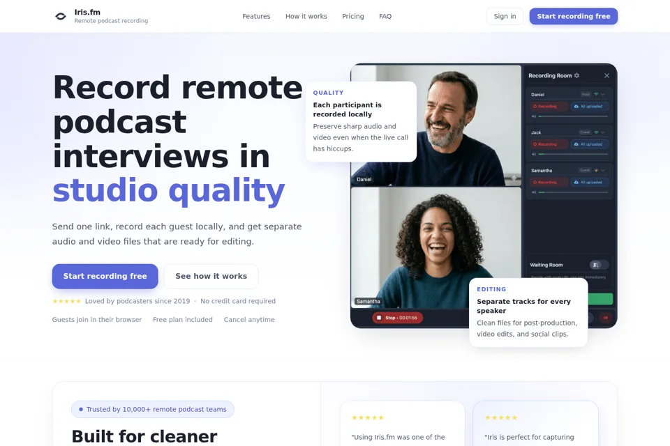 Landing page preview