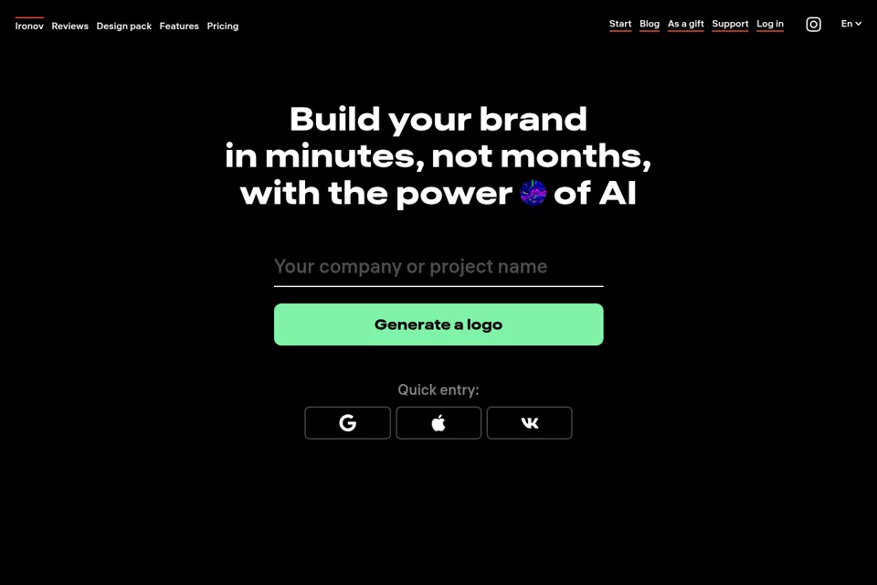 Aperçu de la landing page