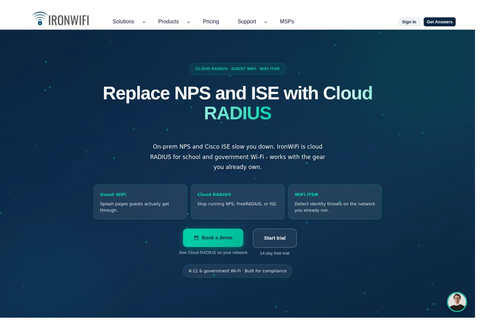 Aperçu de la landing page