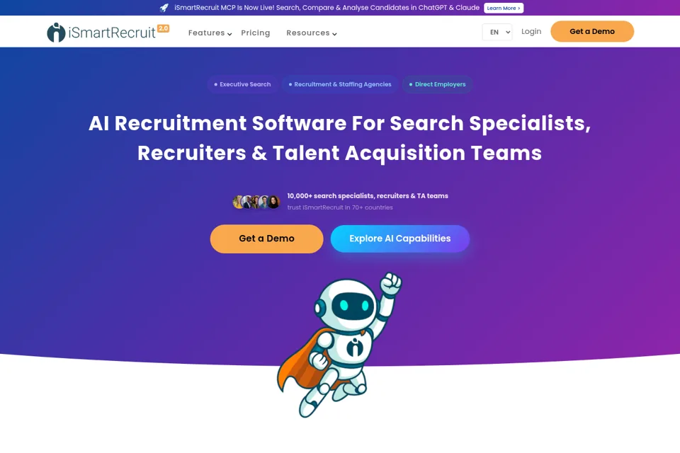 Aperçu de la landing page