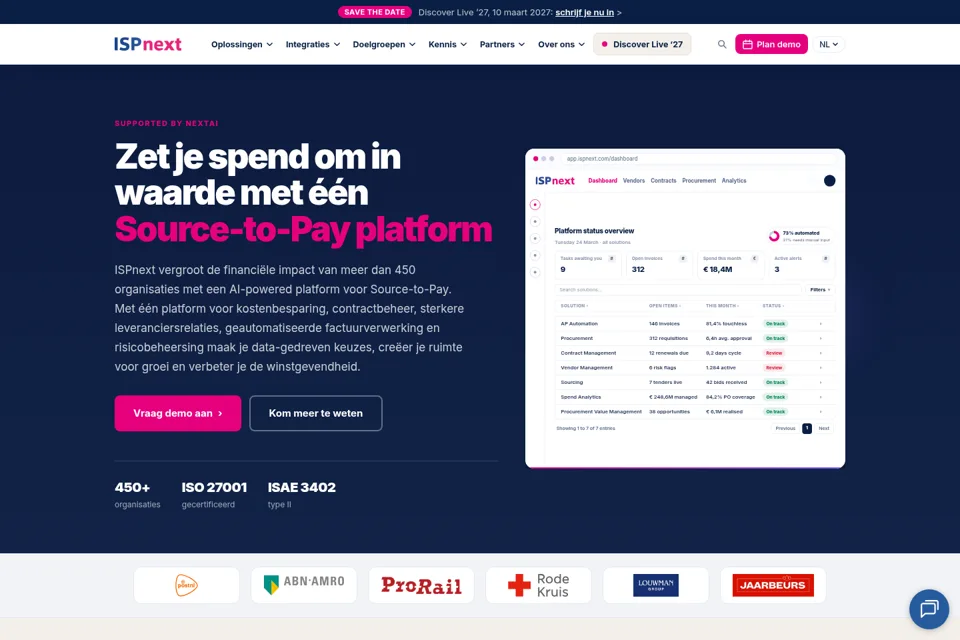 Aperçu de la landing page