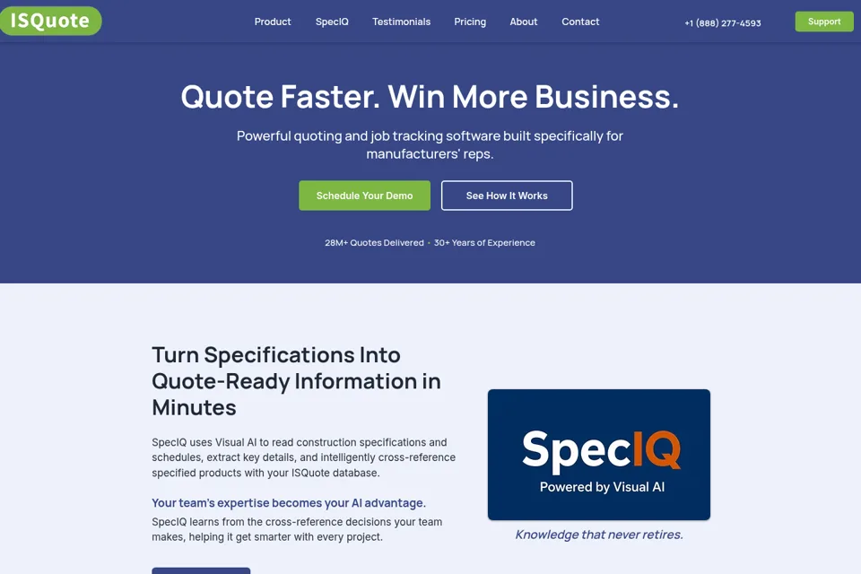 Aperçu de la landing page