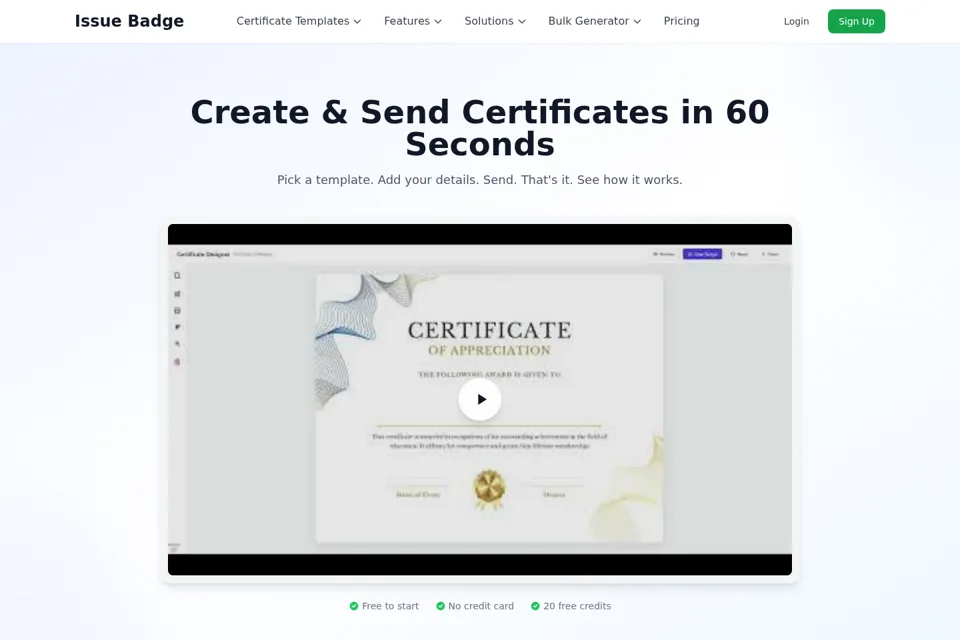 Aperçu de la landing page