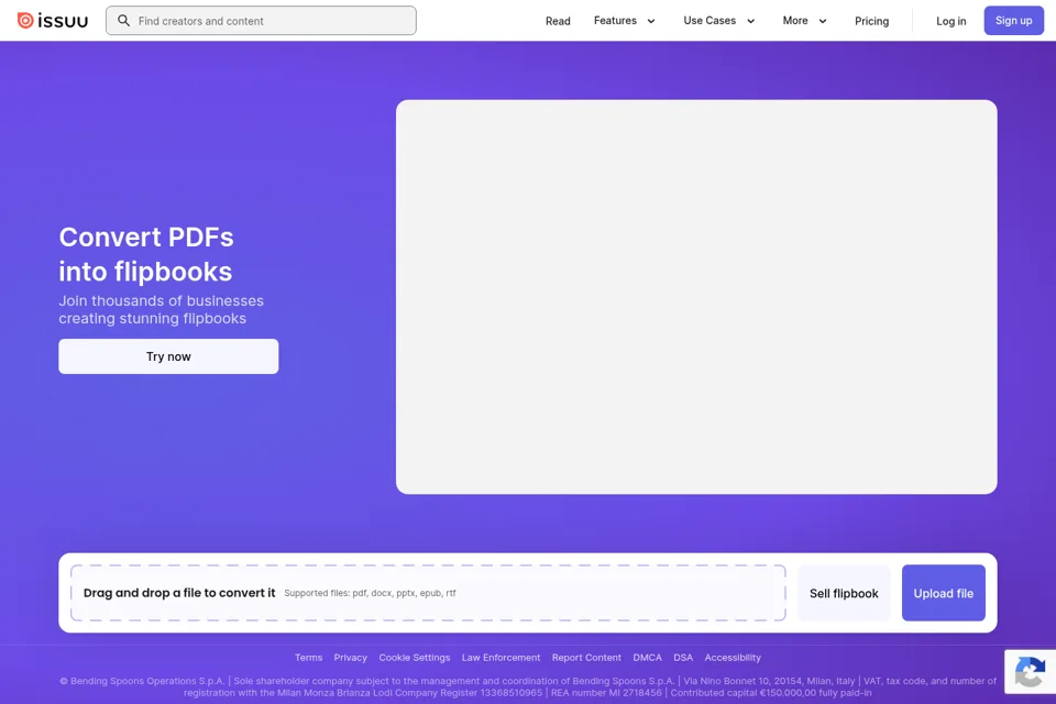 Aperçu de la landing page