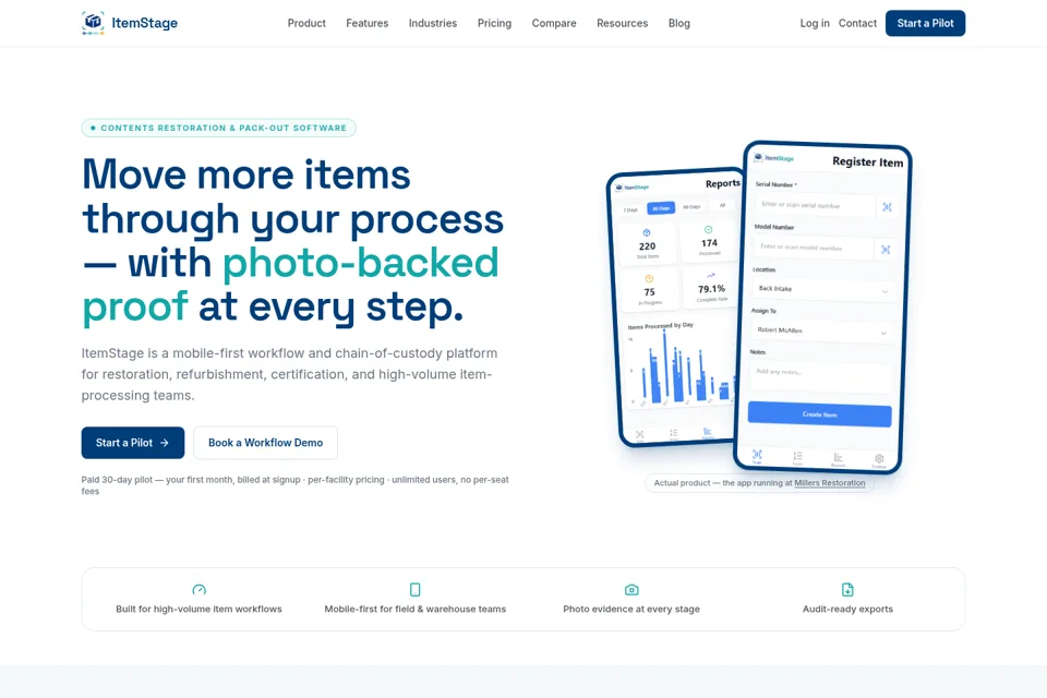 Aperçu de la landing page