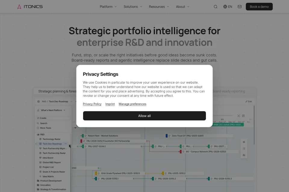 Aperçu de la landing page