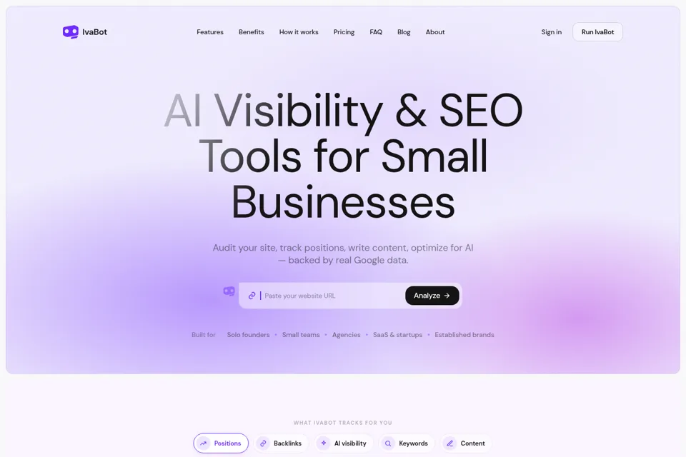 Aperçu de la landing page
