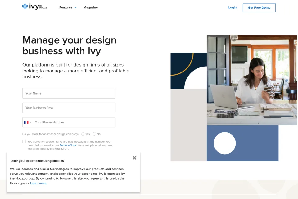 Aperçu de la landing page