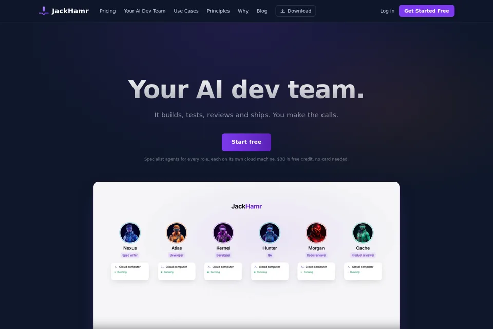 Aperçu de la landing page