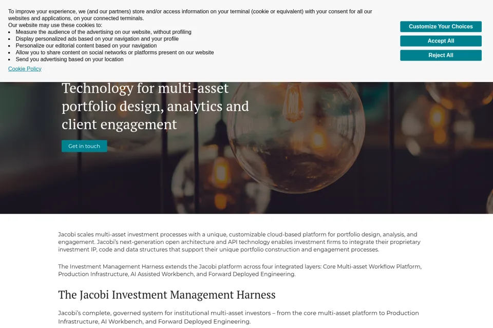 Aperçu de la landing page