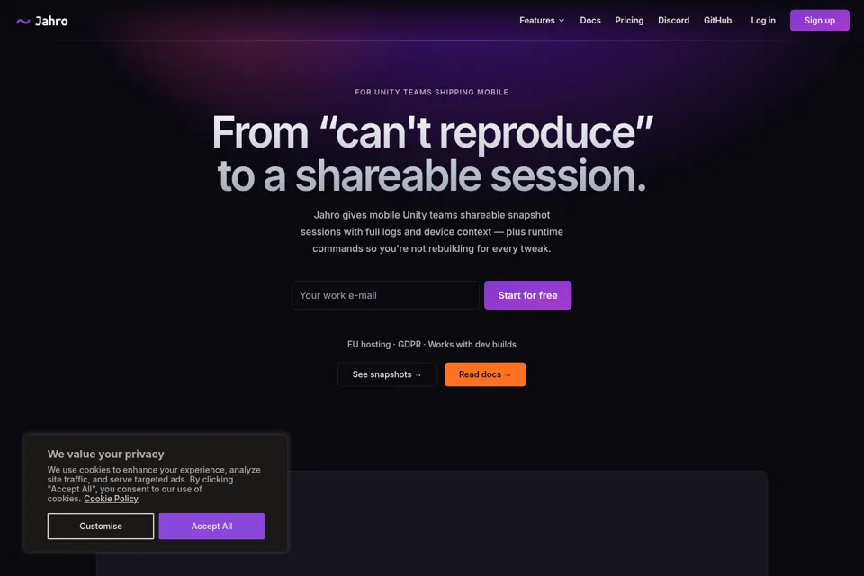 Landing page preview