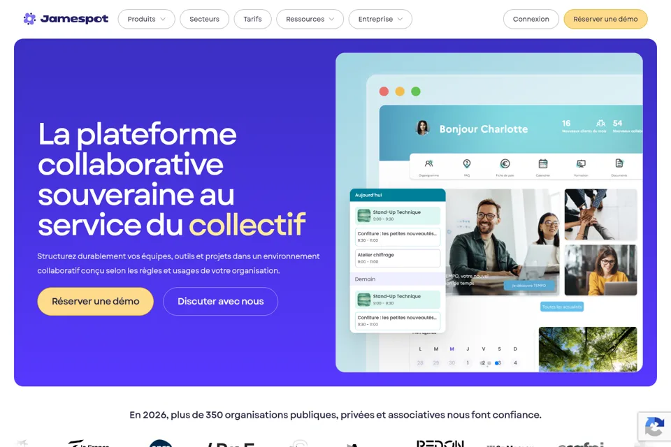 Aperçu de la landing page