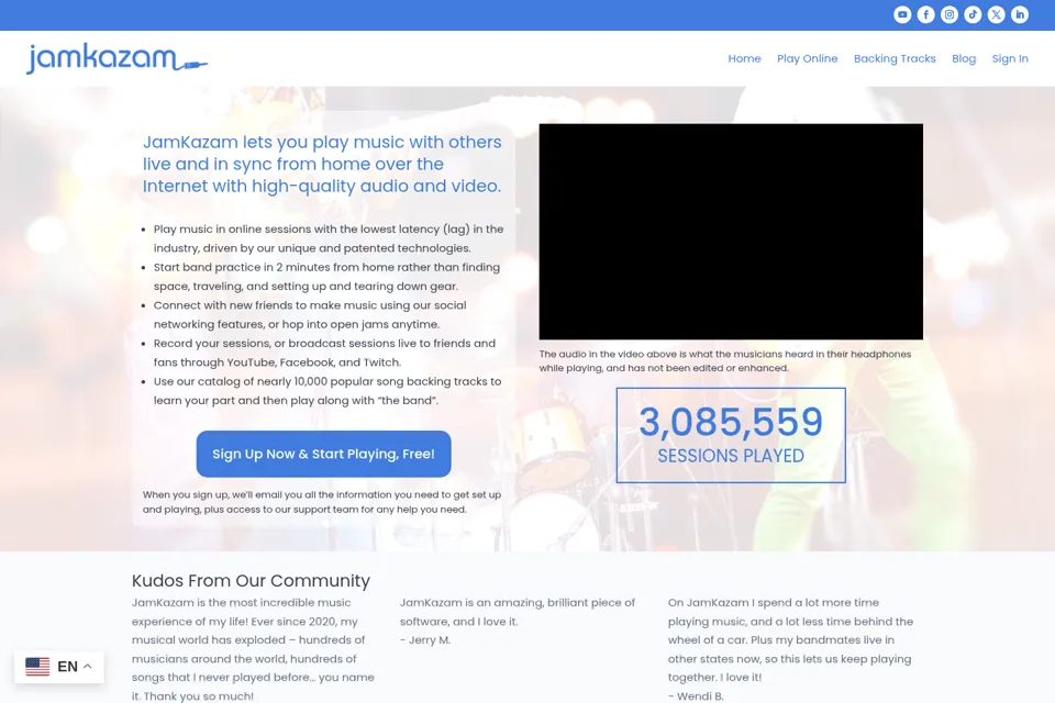 Aperçu de la landing page