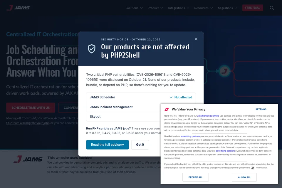 Aperçu de la landing page