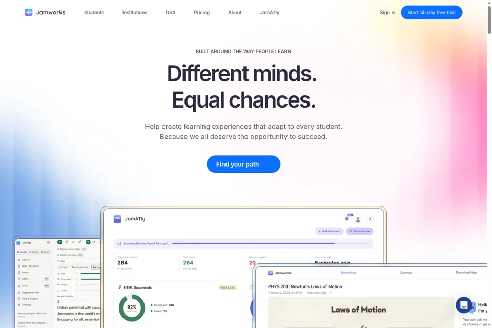 Aperçu de la landing page