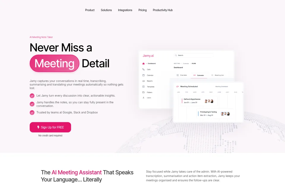 Aperçu de la landing page
