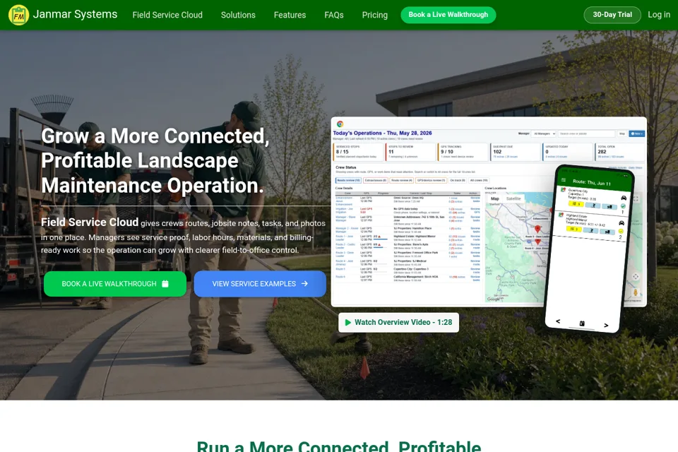 Aperçu de la landing page
