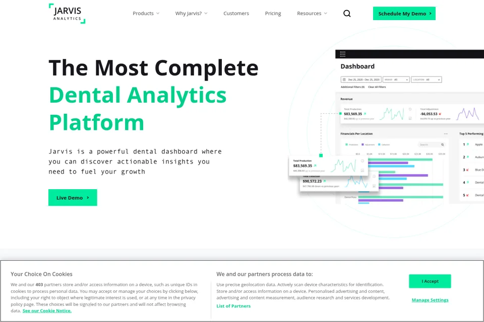 Aperçu de la landing page