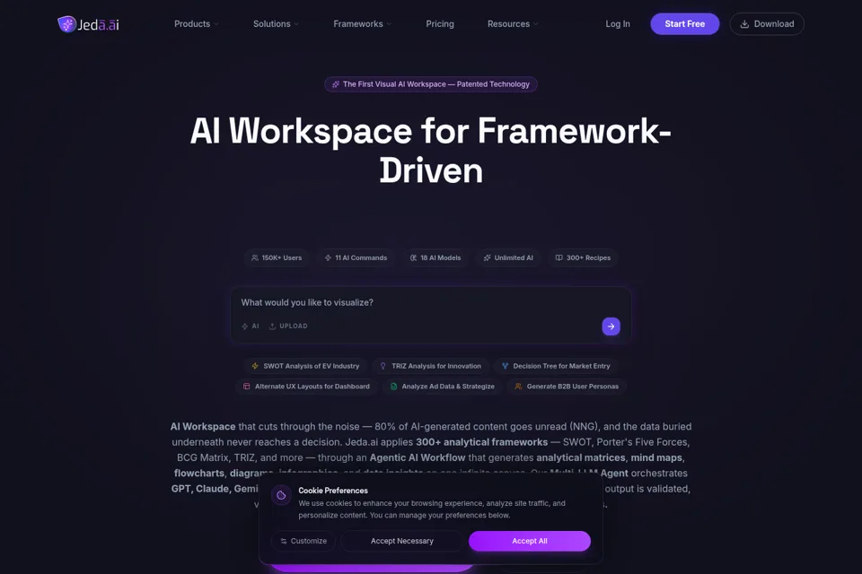 Aperçu de la landing page