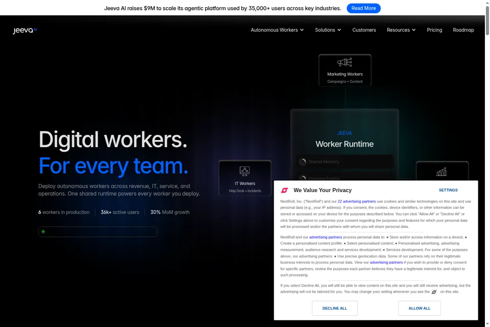 Aperçu de la landing page