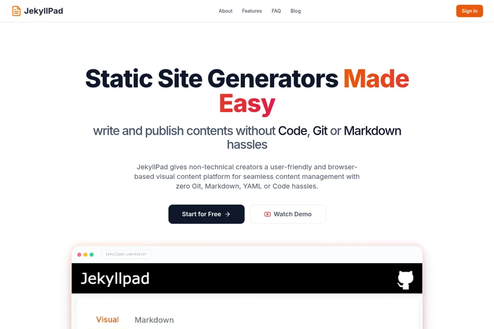 Landing page preview