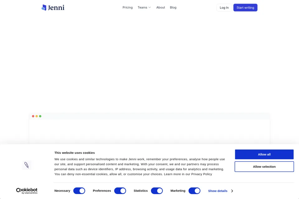 Aperçu de la landing page
