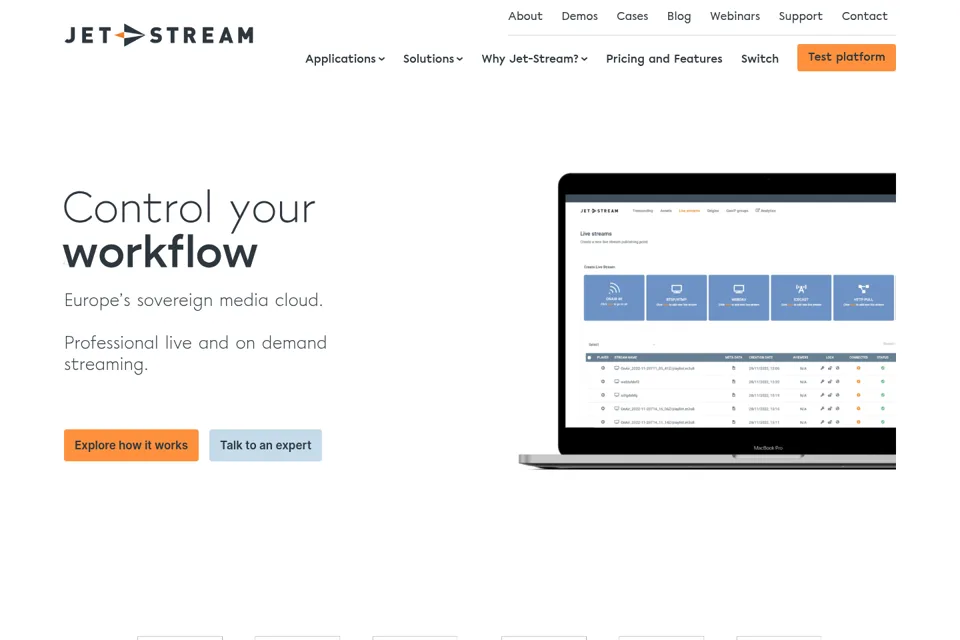 Aperçu de la landing page
