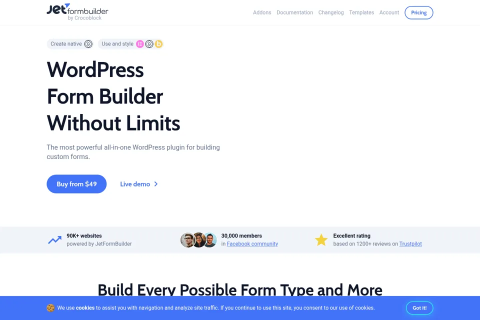 Aperçu de la landing page