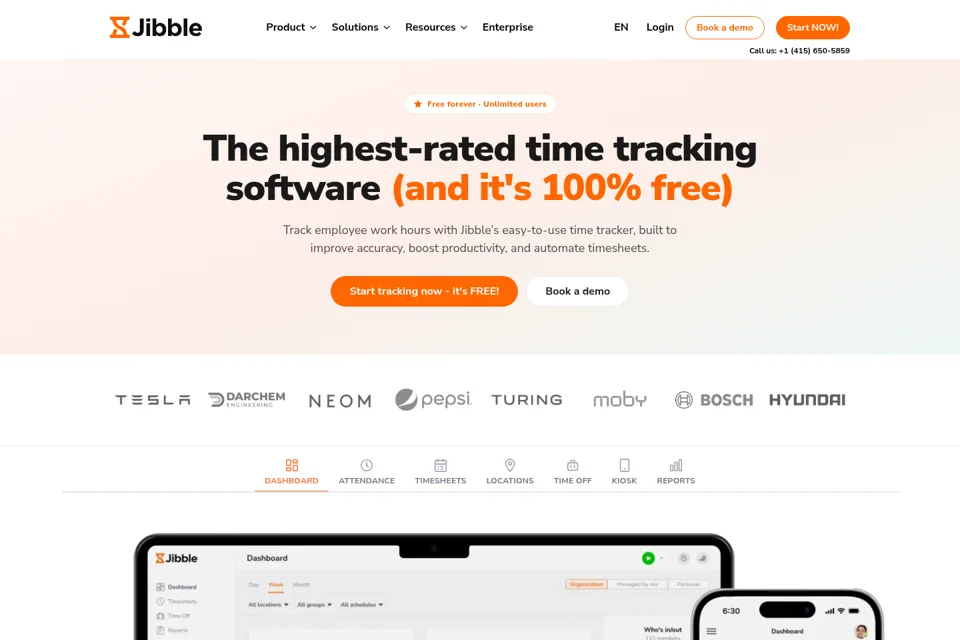 Aperçu de la landing page