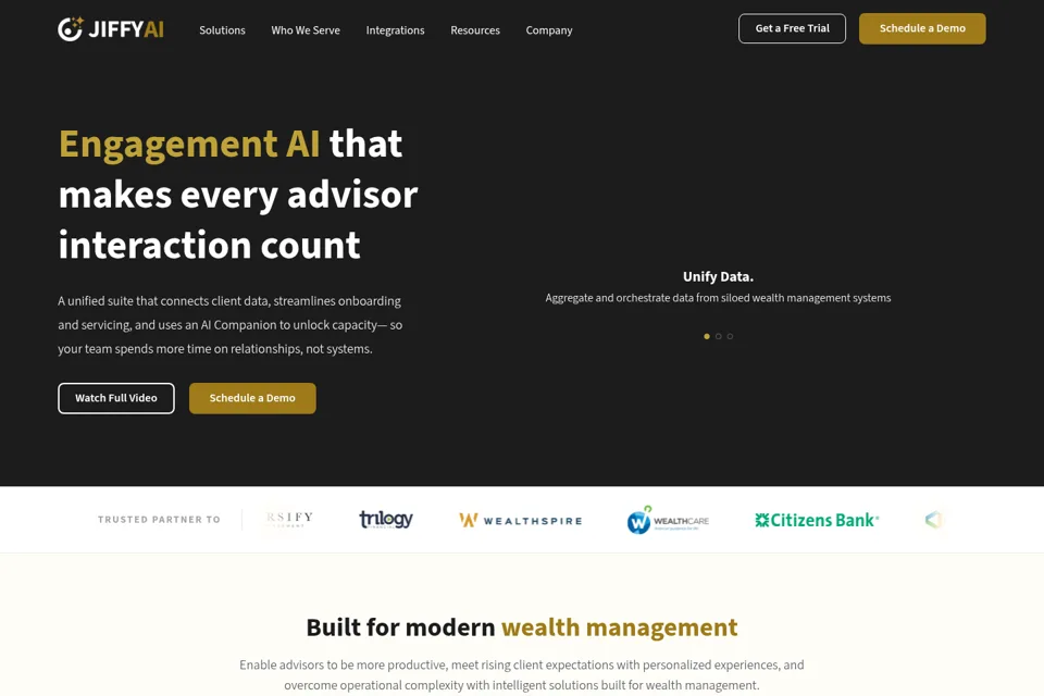 Aperçu de la landing page