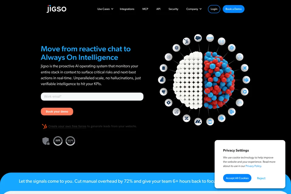 Aperçu de la landing page
