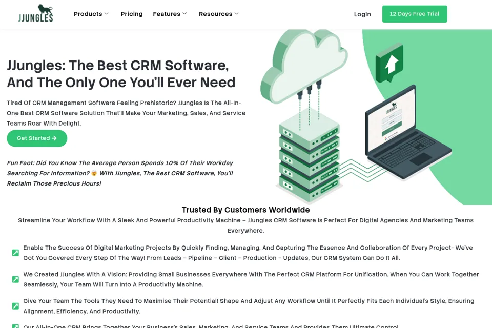 Aperçu de la landing page