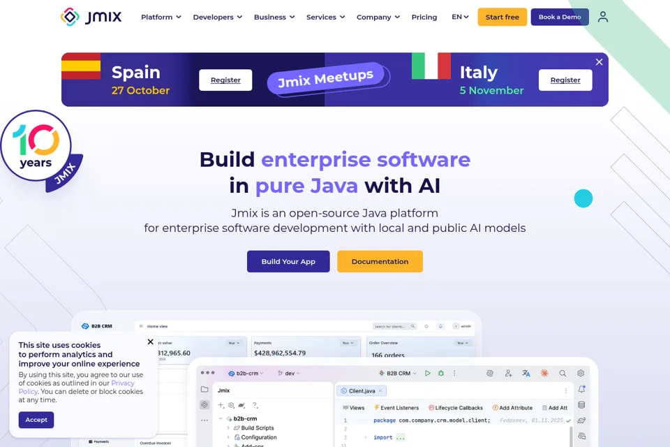 Aperçu de la landing page