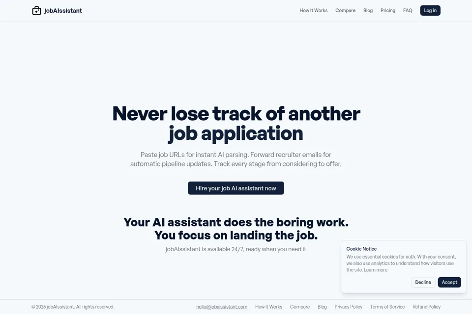 Aperçu de la landing page